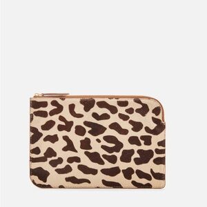 Diane von Furstenberg Women's Leopard Medium Zip Pouch - Leopard/Chestnut